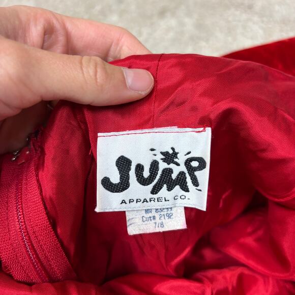 Vintage 80s Jump Apparel Beaded Velvet Halter Dress Women's 7/8 Cherry Girl Mod - Picture 5 of 11